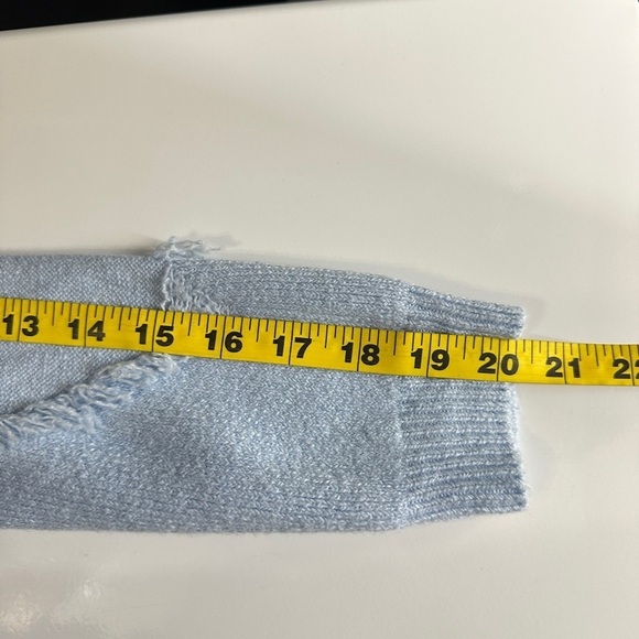 NEW 1. State Fringe Trim Detail Pullover Sweater Long Sleeve Cashmere Blue XS - Picture 11 of 12